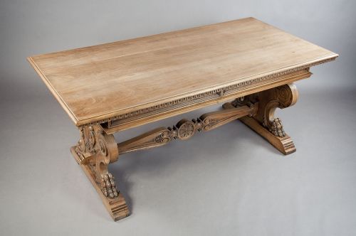fig 5. Stunning Antique Carved Walnut Table
