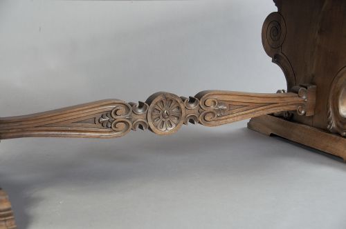 fig 7. Stunning Antique Carved Walnut Table