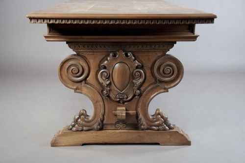 fig 10. Stunning Antique Carved Walnut Table