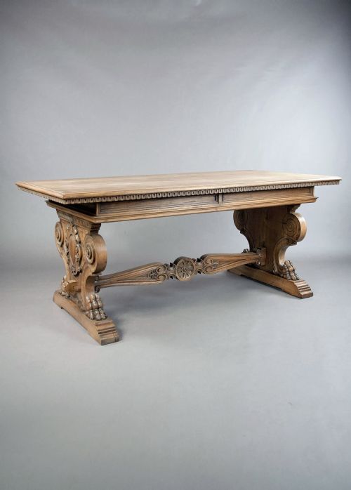 Stunning Antique Carved Walnut Table