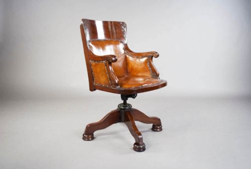 fig 1. W M Angus & Co London Leather Desk Chair