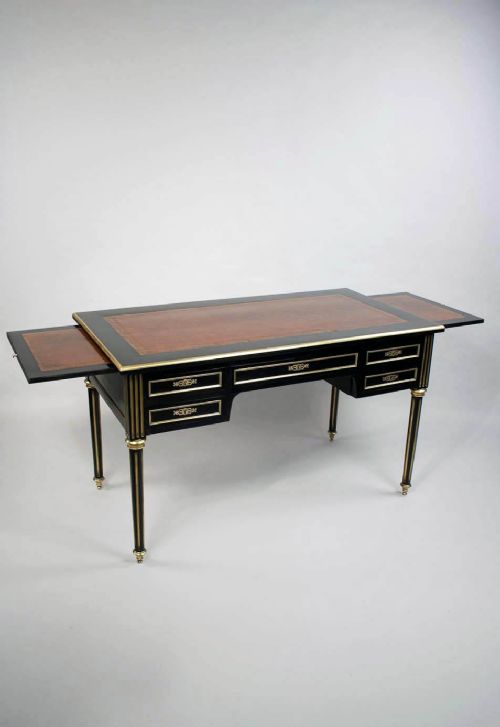 fig 1. Stunning French Late 19th C Ebonised and Brass Writing Desk
