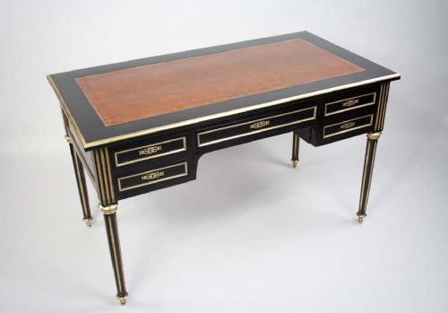 fig 2. Stunning French Late 19th C Ebonised and Brass Writing Desk