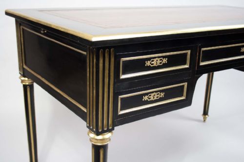 fig 4. Stunning French Late 19th C Ebonised and Brass Writing Desk