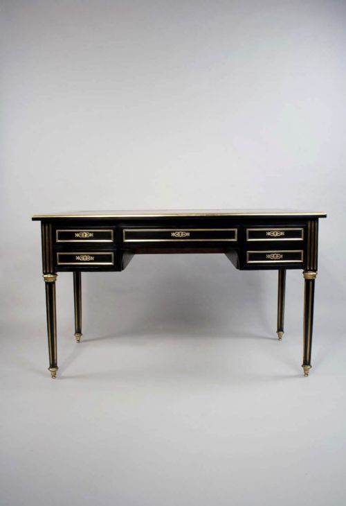 fig 7. Stunning French Late 19th C Ebonised and Brass Writing Desk