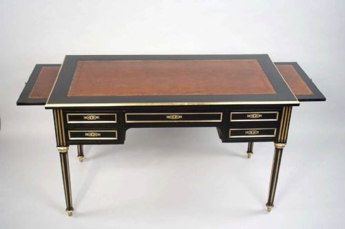 fig 8. Stunning French Late 19th C Ebonised and Brass Writing Desk