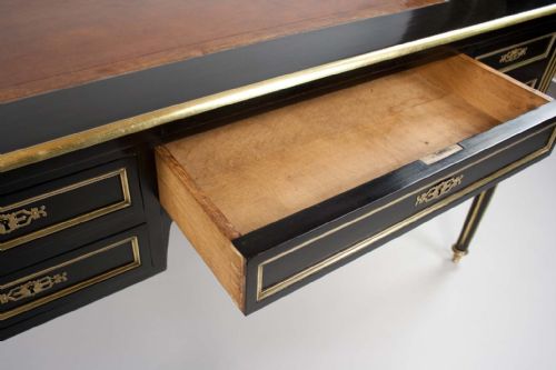 fig 9. Stunning French Late 19th C Ebonised and Brass Writing Desk