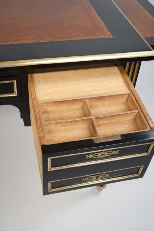 fig 10. Stunning French Late 19th C Ebonised and Brass Writing Desk
