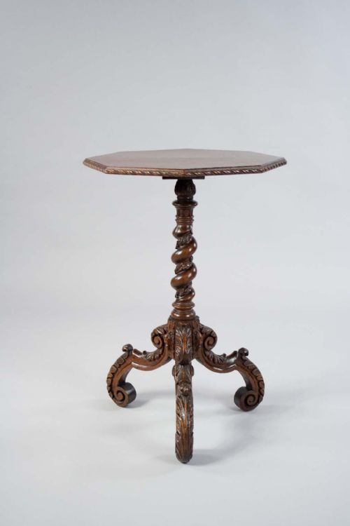 fig 1. Victorian Carved Oak Hexangonal Top Table