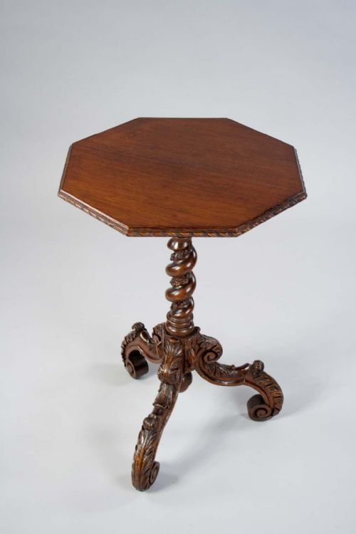 fig 2. Victorian Carved Oak Hexangonal Top Table