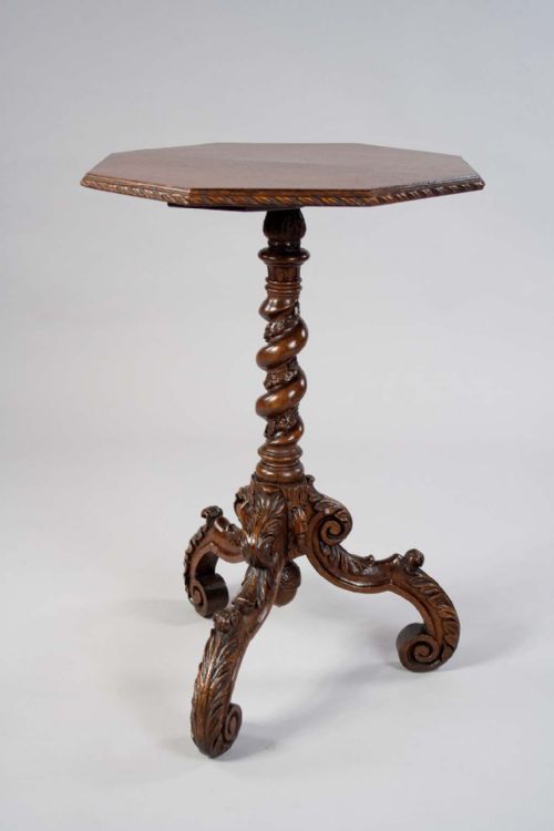 fig 3. Victorian Carved Oak Hexangonal Top Table