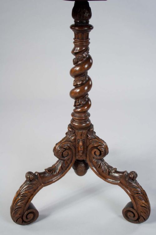 fig 7. Victorian Carved Oak Hexangonal Top Table