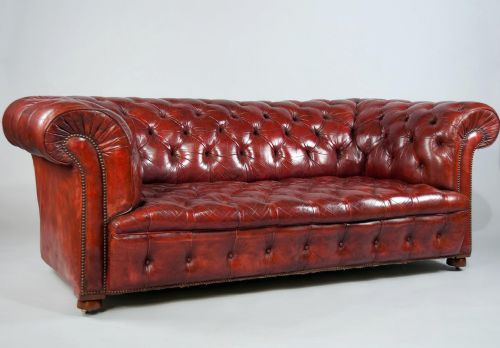 fig 1. Late 19th Century Leather Chesterfield