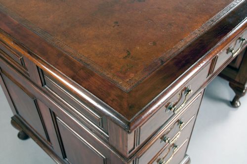 fig 4. Edwardian Mahogany Pedestal Desk