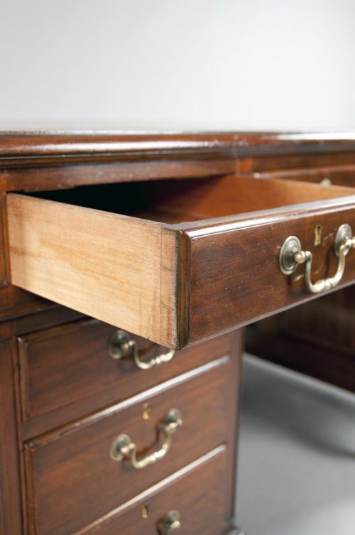 fig 6. Edwardian Mahogany Pedestal Desk
