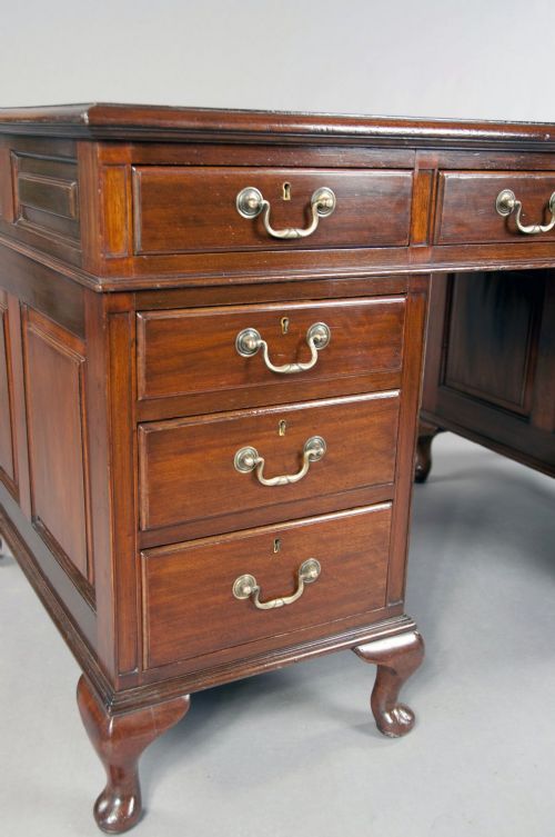 fig 7. Edwardian Mahogany Pedestal Desk