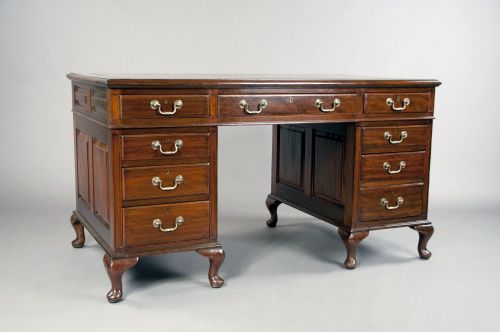 fig 2. Edwardian Mahogany Pedestal Desk