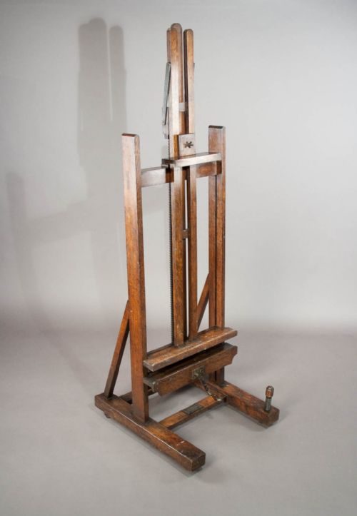 fig 1. Quality Large Victorian Oak Easel by Windsor and Newton London
