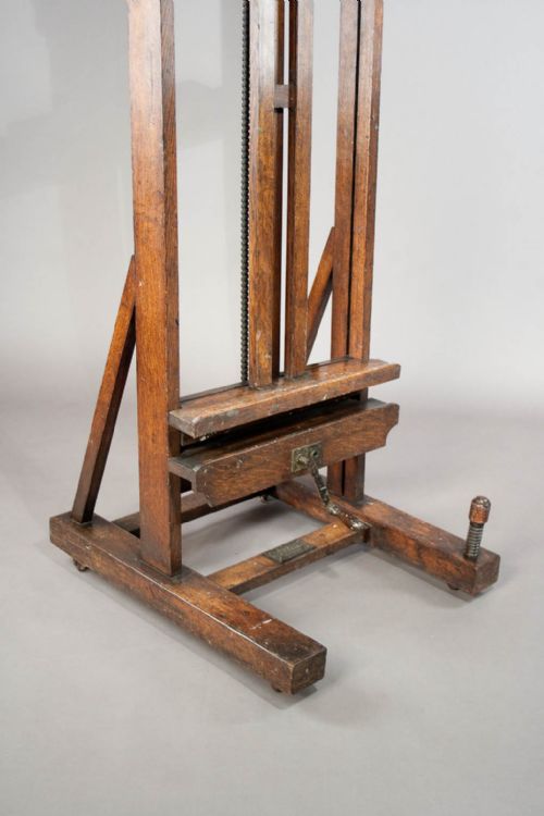 fig 2. Quality Large Victorian Oak Easel by Windsor and Newton London