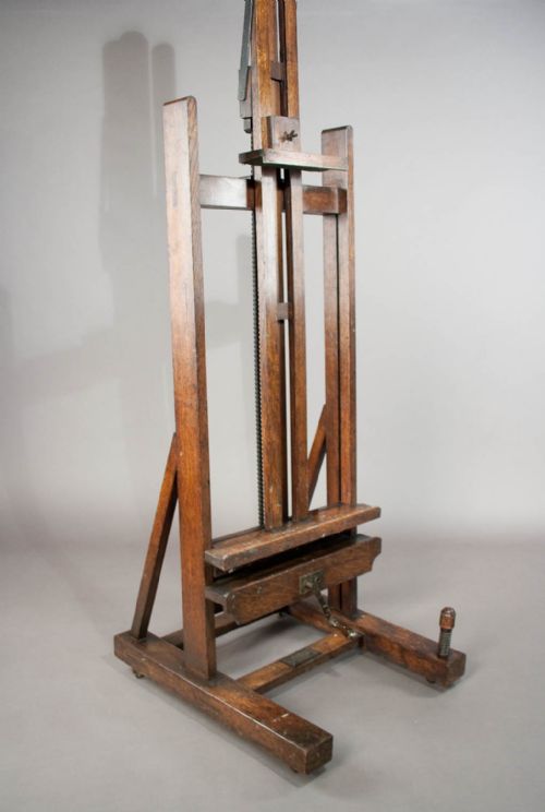 fig 3. Quality Large Victorian Oak Easel by Windsor and Newton London
