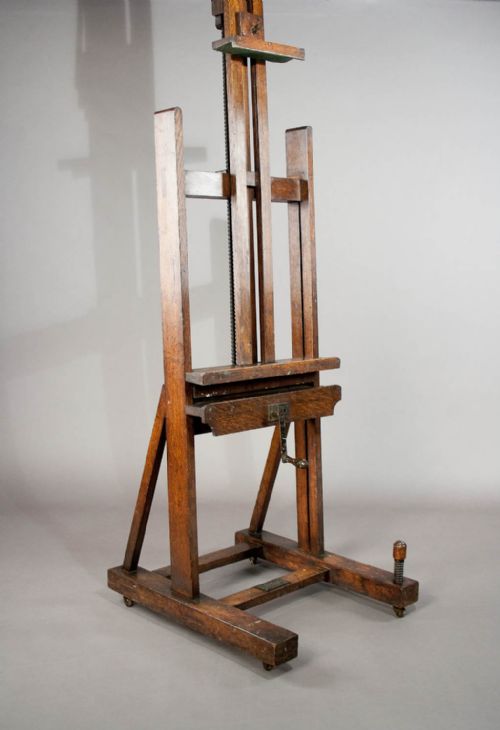 fig 5. Quality Large Victorian Oak Easel by Windsor and Newton London