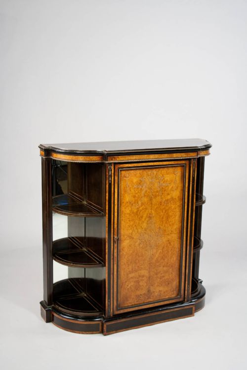 fig 1. A Fine Quality Victorian Ebonised and Amboyna Credenza
