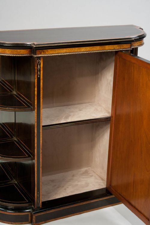 fig 7. A Fine Quality Victorian Ebonised and Amboyna Credenza