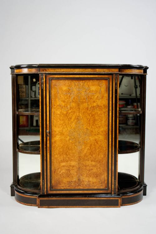 fig 9. A Fine Quality Victorian Ebonised and Amboyna Credenza