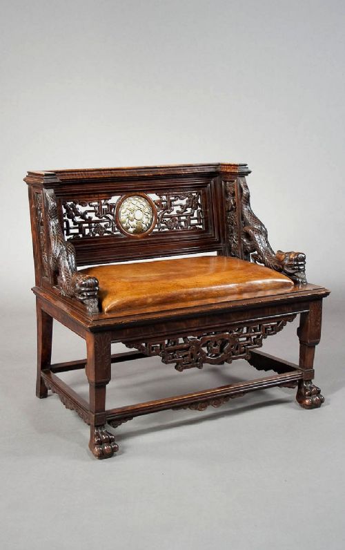 A Quality Antique Chinese Throne Chair 19th C