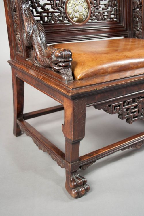 fig 4. A quality Antique Chinese Throne Chair 19th C