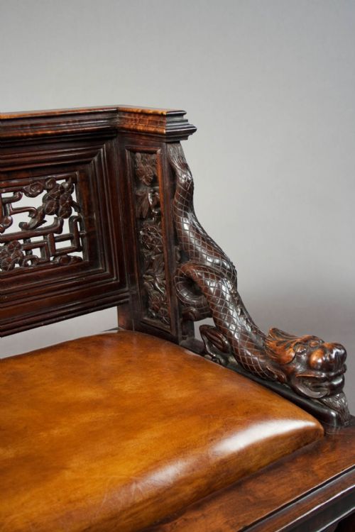 fig 7. A quality Antique Chinese Throne Chair 19th C