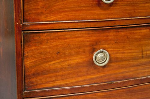 fig 4. Georgian Mahogany Bow Chest Of Drawers Original Wax Finish