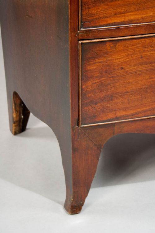 fig 5. Georgian Mahogany Bow Chest Of Drawers Original Wax Finish