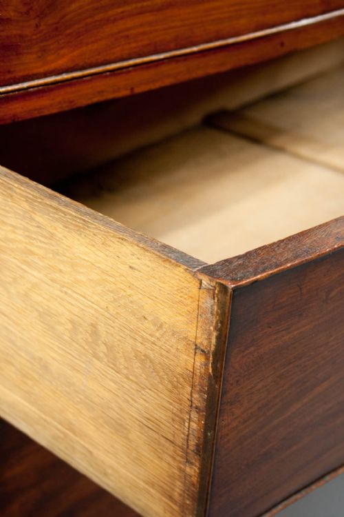 fig 7. Georgian Mahogany Bow Chest Of Drawers Original Wax Finish