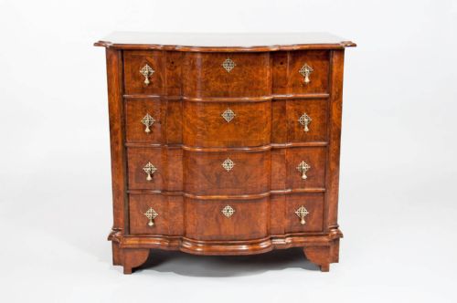 fig 6. Fine Walnut Shaped Front Chest Of Drawers
