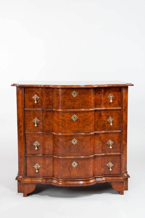 fig 7. Fine Walnut Shaped Front Chest Of Drawers
