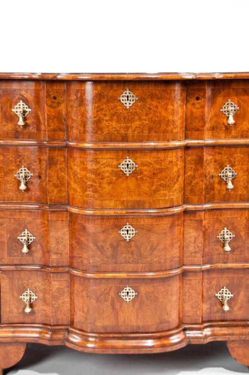 fig 8. Fine Walnut Shaped Front Chest Of Drawers