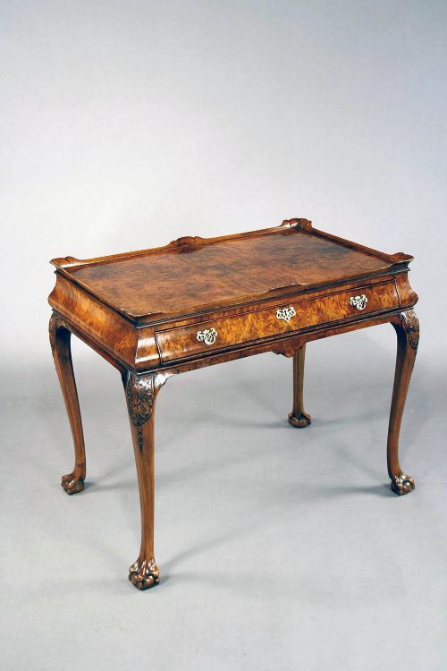 A Quality Antique Burr Walnut Silver Table