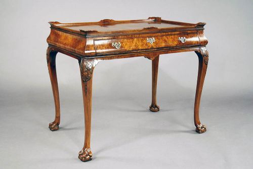 fig 1. A Quality Antique Burr Walnut Silver Table