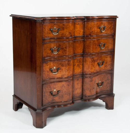 fig 2. Walnut Shaped Front Chest Of Drawers