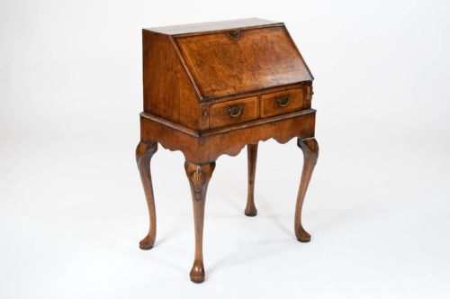 fig 1. Quality Antique Walnut Bureau on Stand