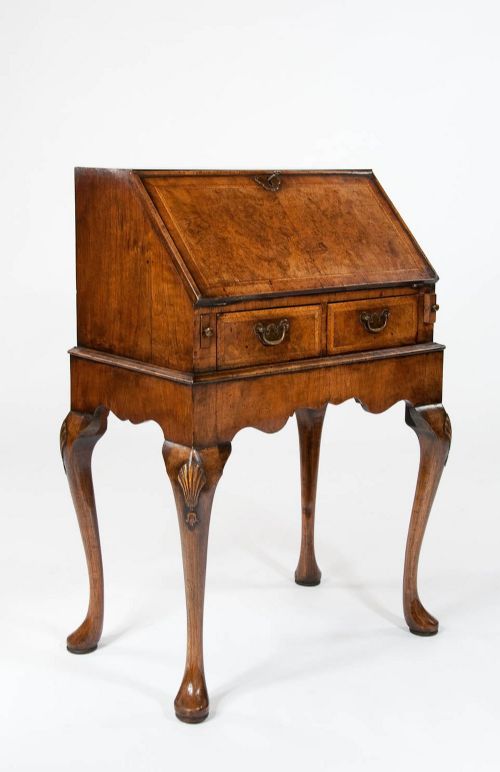 fig 2. Quality Antique Walnut Bureau on Stand