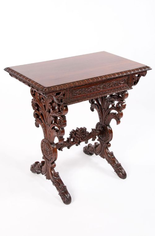 A Fine Quality 19th Century Rosewood Carved Side Table