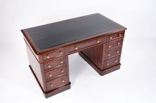 fig 2. Antique Mahogany Pedestal Writing Desk