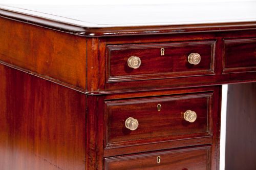 fig 4. Antique Mahogany Pedestal Writing Desk