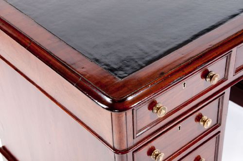 fig 5. Antique Mahogany Pedestal Writing Desk