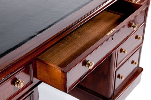 fig 6. Antique Mahogany Pedestal Writing Desk