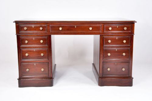 fig 8. Antique Mahogany Pedestal Writing Desk