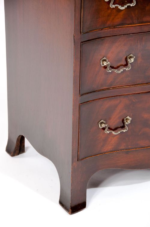 fig 3. Tall Serpentine Mahogany Chest Of Drawers