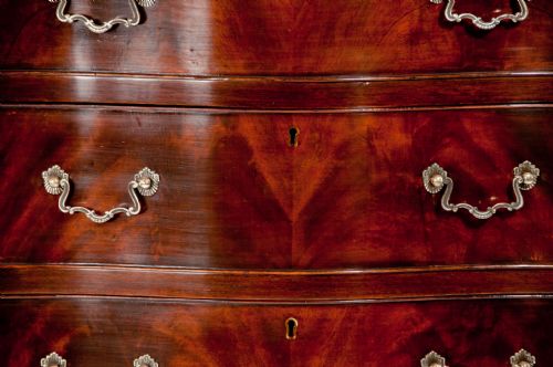 fig 6. Tall Serpentine Mahogany Chest Of Drawers